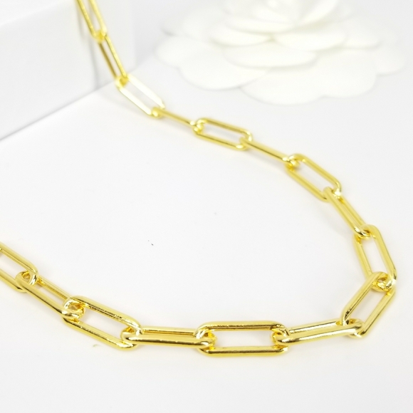 NWT 18K Gold Filled Paperclip Links Chain Necklace - Picture 2 of 10
